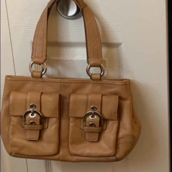 Coach Handbags - Coach Tan leather satchel. Lots of pockets.